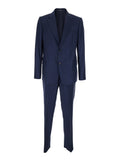 Blue Single-breasted Suit with Notched Revers in Wool for Men Blu Suits