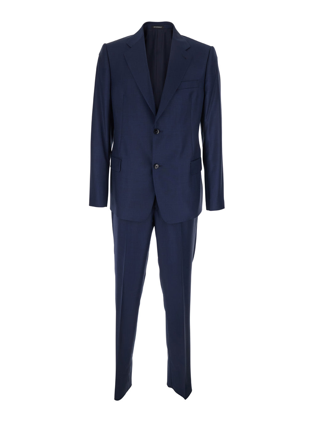 Blue Single-breasted Suit with Notched Revers in Wool for Men Blu Suits
