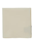 White Cream Virgin Wool Pocket Square with Internal Logo Patch for Men Elastane Papillon And Ties