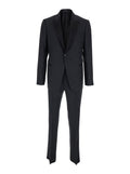 Single-breasted Suit with Peak Revers and Black Satin Details for Men Suits