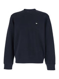 Crewneck Sweatshirt with Logo Embroidery on the Front in Cotton Blend Blue Men Blu Polyester Elastane Sweatshirts