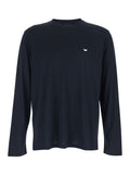 Blue T-Shirt with Logo Embroidery on the Front in Cotton Blend for Men Blu Lyocell Tshirts And Polo Shirts