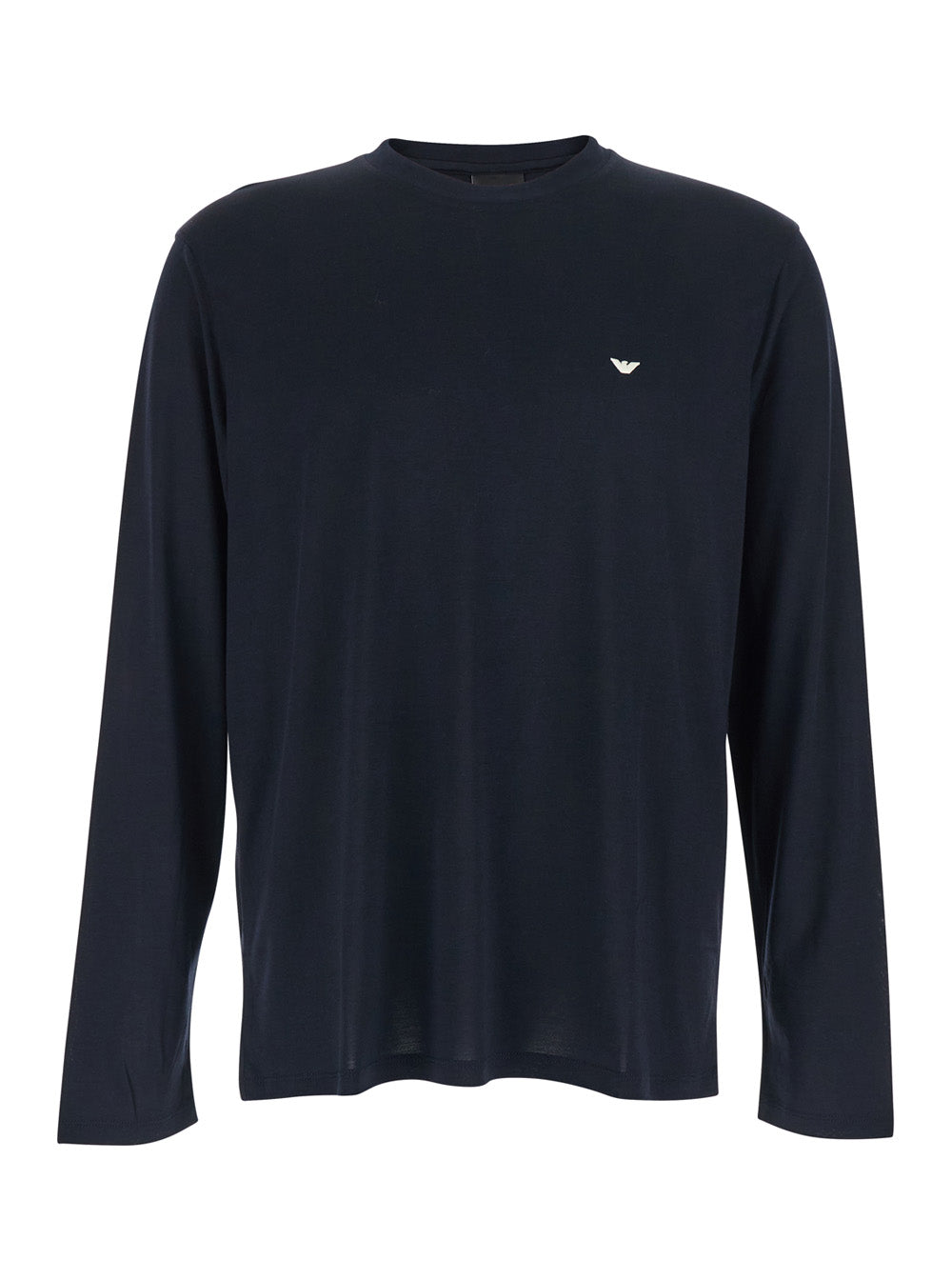 Blue T-Shirt with Logo Embroidery on the Front in Cotton Blend for Men Blu Lyocell Tshirts And Polo Shirts