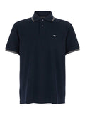 Blue Polo with Classic Two-Tone Collar and Logo Embroidery on the Front in Cotton for Men Blu Tshirts Shirts