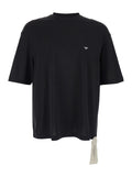 Black crew-neck t-shirt with logo on front and back in cotton man Tshirts Polo Shirts