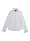 White Logo Shirt with Front Button Closure in Cotton Poplin for Kids Polyamide Elastane And Blouses