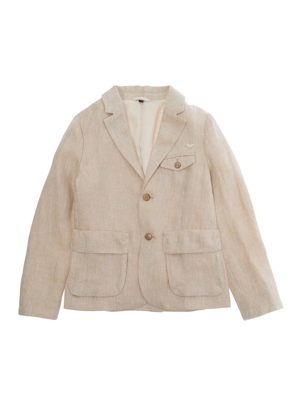 Beige Blazer With Notched Revers For Women Linen Blazers