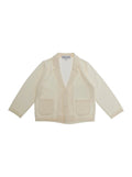 BEIGE BLAZER with Elegant Details in Viscose for Men Polyamide Blazers