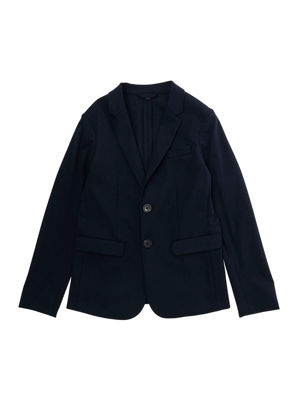 Jacket with Notched Revers and Front Pockets in Black Viscose Blend for Kids Blu Polyamide Elastane Blazers