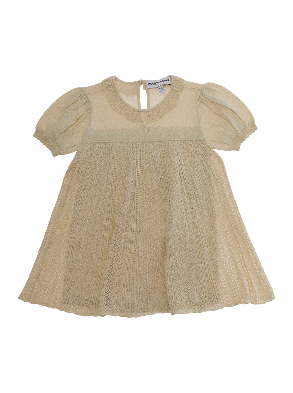 Beige Dress With Round Neckline And Button Closure At The Back Viscose Blend Girl - 24m
