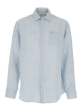 Blue Checkered Linen Shirt for Men Light And Blouses