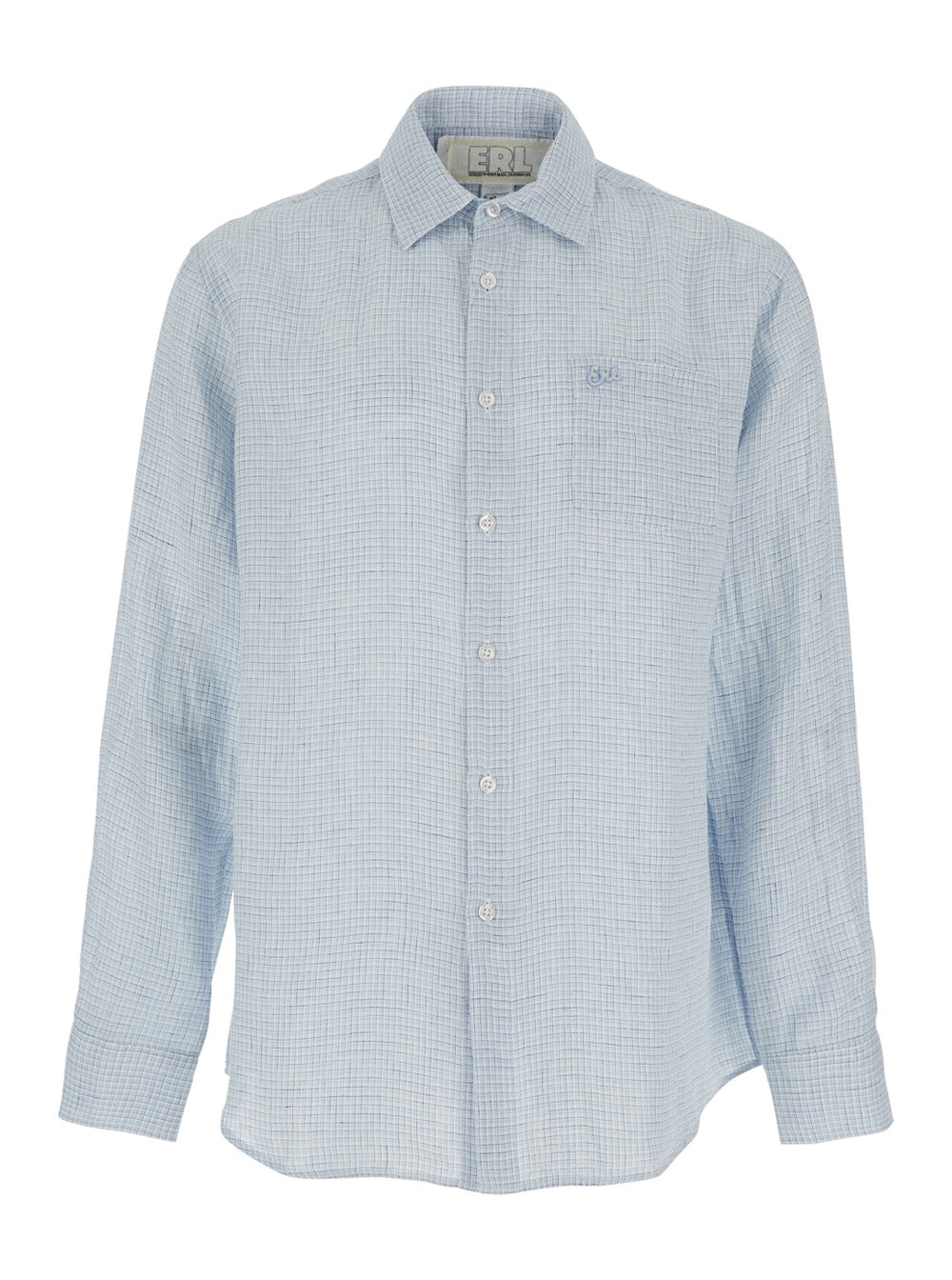 Blue Checkered Linen Shirt for Men Light And Blouses