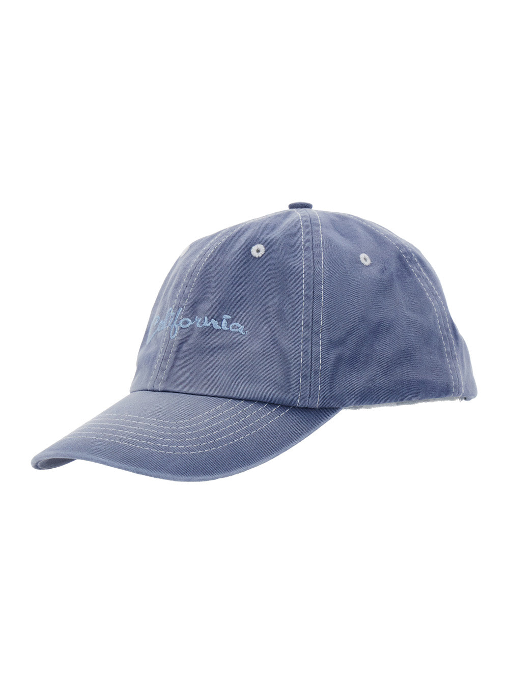 California Baseball Cap with Front Lettering in Blue for Men Blu Cotton Hats And Gloves