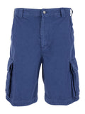 Mens Blue Cotton Cargo Shorts Blu And Bermuda