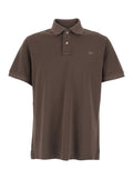 Brown Classic Collar Polo with Logo Lettering Embroidery on the Front for Men Cotton Tshirts And Shirts