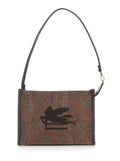 Arnica Clutch with Embroidered Logo on Front and All-Over Pattern in Brown Cotton Blend for Women Polyester Clutches Pochettes