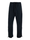 Black Pants with Drawstring at the Waist in Cotton Man Polyester Trousers