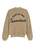 Sweatshirt Training 90s Crewneck Sweatwshirt Essentials Beige With Round Neck And Long Sleeves In Cotton For Men Sweatshirts