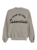 Gray Sweatshirt Training 90s Crewneck Essentials With Round Neck And Long Sleeves In Cotton For Men Grey Sweatshirts