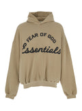 Hoodie TRAINING 90S ESSENTIALS Beige with Fixed Hood in Cotton for Men Sweatshirts