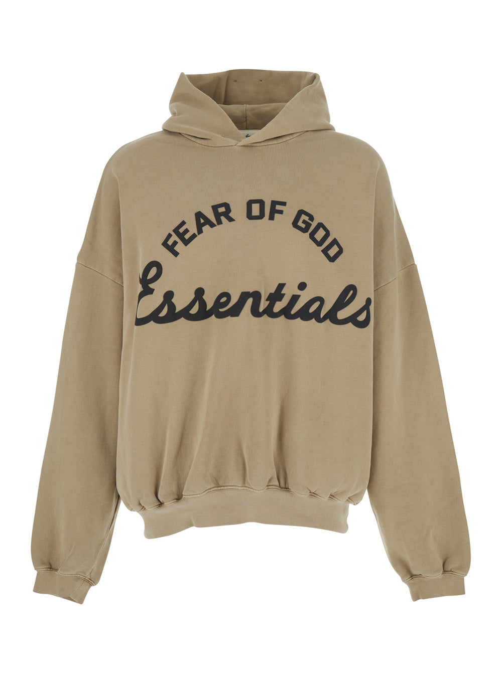 Hoodie TRAINING 90S ESSENTIALS Beige with Fixed Hood in Cotton for Men Sweatshirts