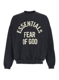 Black CAMPUS 90S CREWNECK SWEATSHIRT ESSENTIALS with Round Neck and Long Sleeves Cotton Sweatshirts