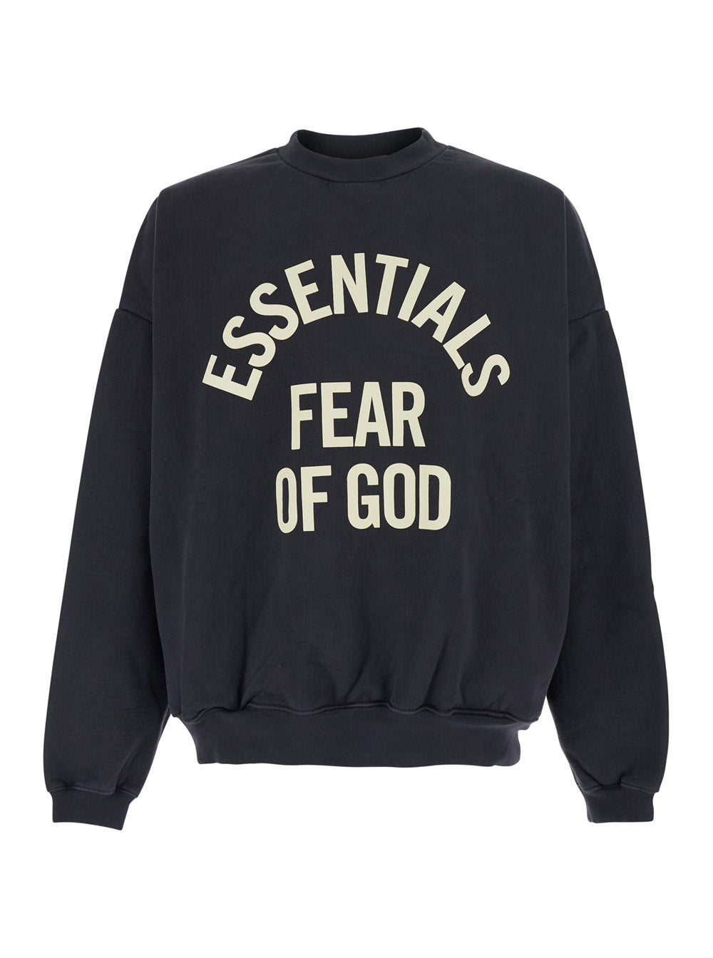 Black CAMPUS 90S CREWNECK SWEATSHIRT ESSENTIALS with Round Neck and Long Sleeves Cotton Sweatshirts