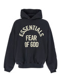 Hoodie Campus 90s Essentials - Black With Kangaroo Pocket And Long Sleeves In Cotton Men Sweatshirts
