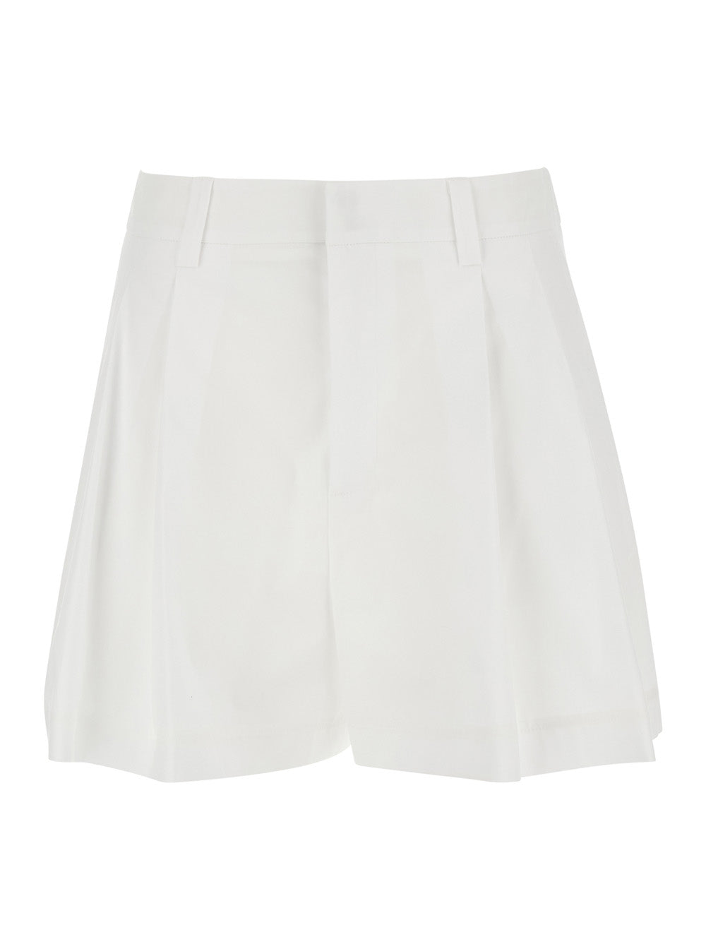 COTTON POPELINE SHORT White - Elegant Women Elastane And Bermuda