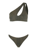 Green Bikini With Floral Print Details Womens Fabric Polyamide Elastane Beachwear