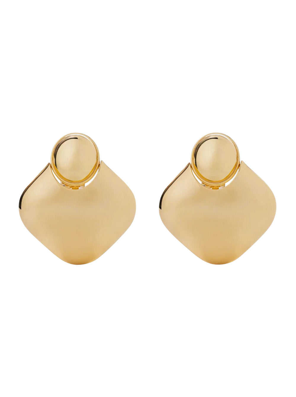Earrings Lily In Gold Metal With Elegant Design Metallic