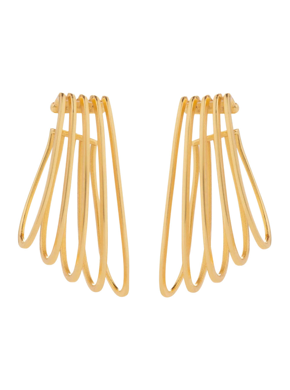 Ear Cuff Cage - Metallic Metal Earrings Women