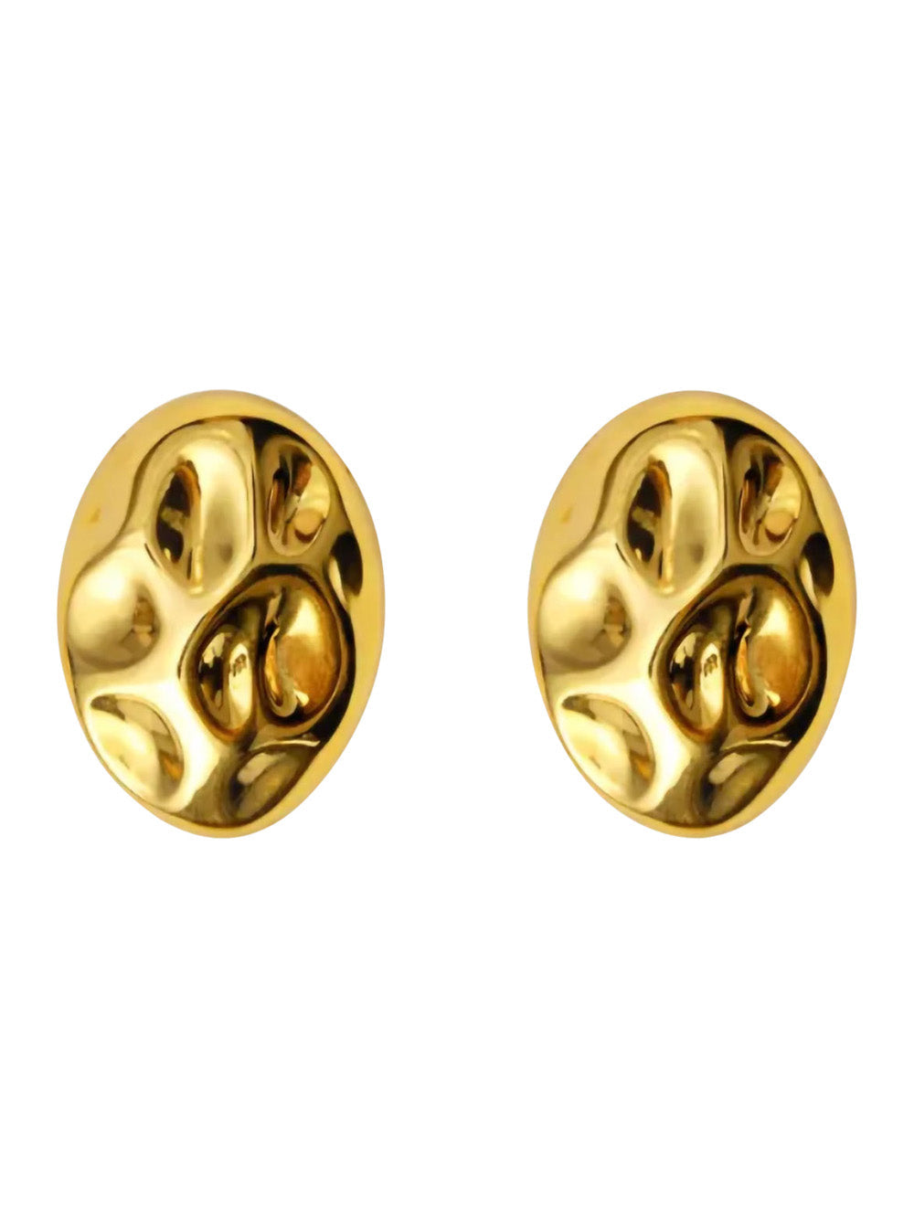 Earring Rock Earrings With Elegant Design And Gold Metal Details - Women Metallic