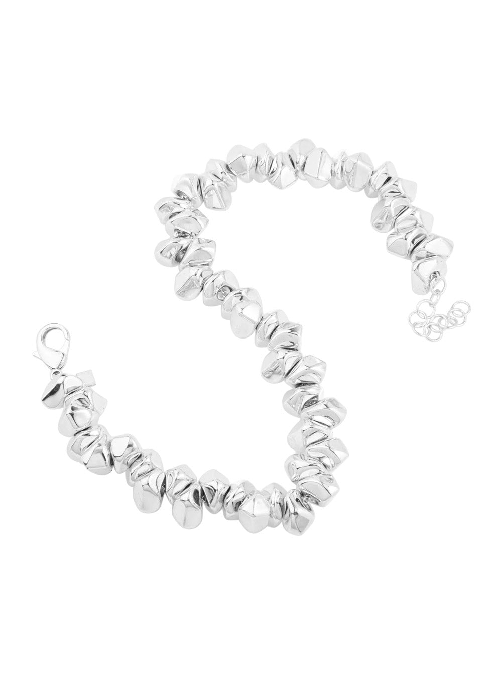 Necklace Lace Small Stone In Silver Metal With Colored Stones For Women Metallic Necklaces
