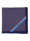 Blue Pocket Square with Gancini Print and Lettering Logo in Silk Man Blu Papillon Ties