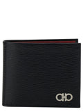 Black Revival Gancini Wallet In Hammered Leather for Men Calf Products