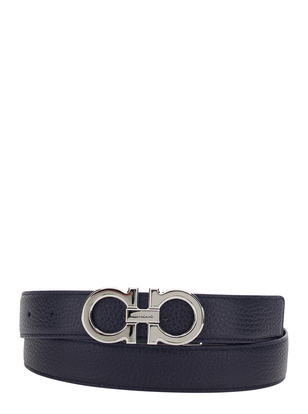 Womens Blue Leather DOUBLE-ADJUSTABLE Belt Blu
