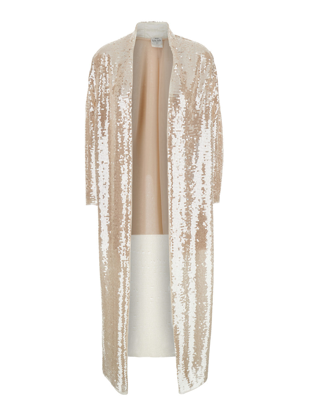 Long Dress liquid sequins with White Details in Tech Fabric for Women Polyester Elastane