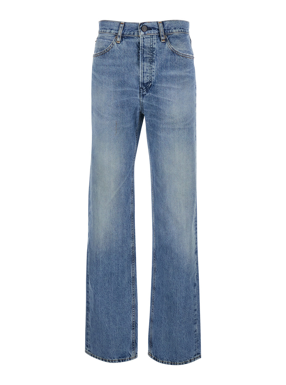 Jeans The Stack with Five-Pocket Design and Distressed Effect in Blue Denim for Women Blu Cotton
