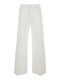 The Stroll White Jeans with Five-Pocket Design in Denim Woman Cotton