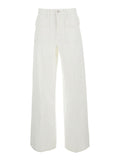 The Collegiate Pocket White Jeans With Patch Pockets Cotton Women