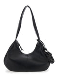 Shoulder Bag Bou Hobo Medium with Strap and Removable Black Leather Logo Patch for Women