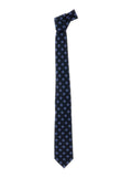Blue Silk Tie with All-Over Logo Print Man Blu Papillon And Ties