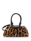Antigona East West Brown Mini Handbag with Leopard Motif and logo lettering on the Front in Leather for Women Multicolor Calf Hand Bags