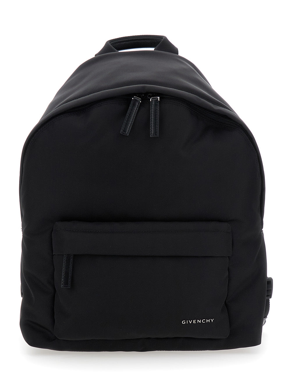 Black Backpack with Adjustable Straps and Logo on the Front in Tech Fabric for Men Polyamide Backpacks Belt Bags
