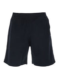 Black Bermuda Shorts With Elastic Waist And Logo Patch On The Back Cotton Man
