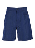 Blue Bermuda Shorts with Logo Print on the Back in Cotton Blend for Men Blu Polyamide And