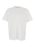 White Crew Neck T-Shirt with Logo Patch on the Front in Cotton for Men Tshirts And Polo Shirts