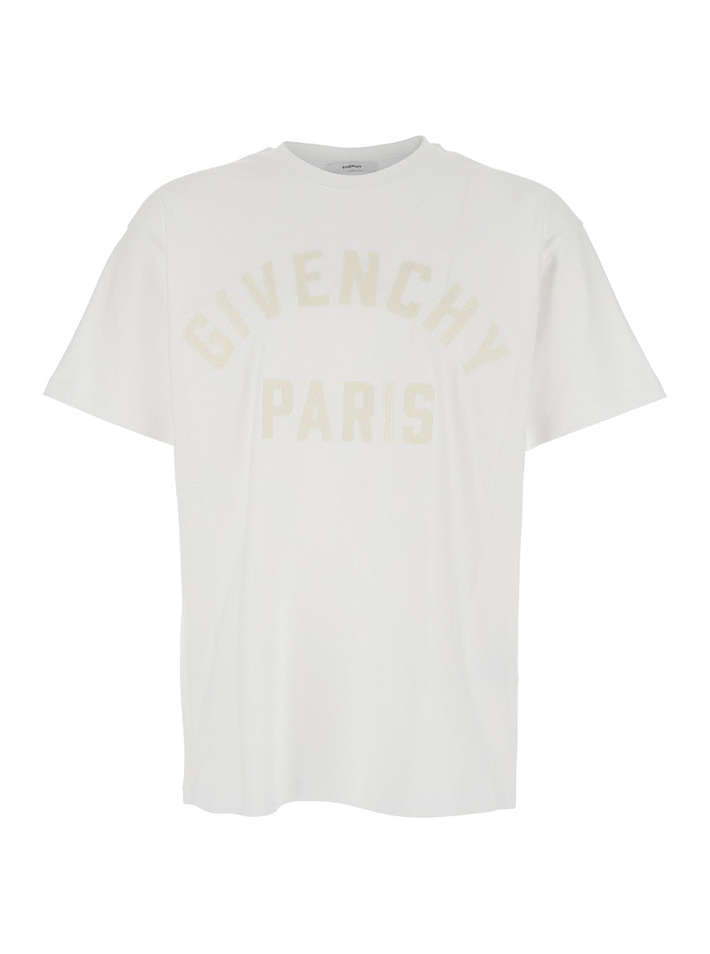 White T-Shirt with Maxi Logo on the Front for Men Cotton Tshirts And Polo Shirts