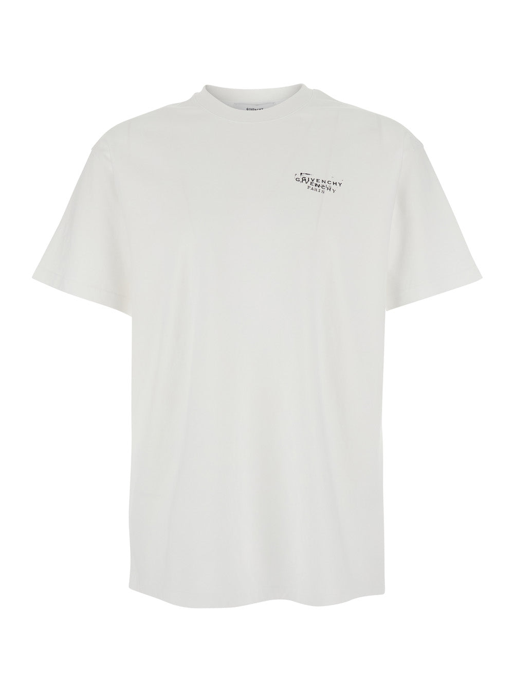 White T-Shirt with Logo on Front and Back in Cotton for Men Tshirts Polo Shirts